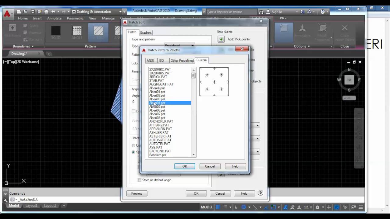 how to change hatch pattern in autocad